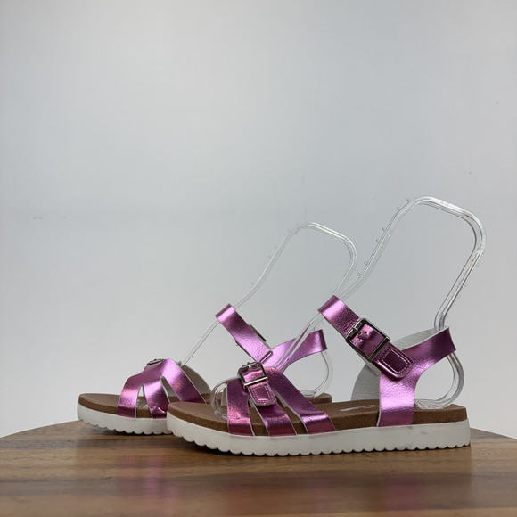 Big Kids Girls Nina Lacey Metallic Pink Strappy Platform Sandals Size 5 Y GUC - Picture 2 of 10